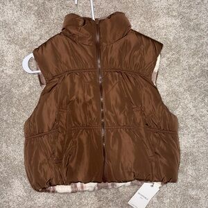Brown Reversible Puffer Vest